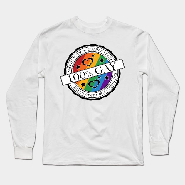 100% Satisfaction Guaranteed Gay Pride Rainbow Stamp of Approval Long Sleeve T-Shirt by LiveLoudGraphics